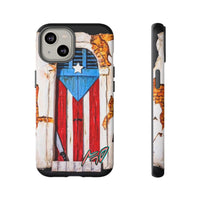 Puerto Rican Flag Phone Case - Rustic Coquí Door Design Tough Case