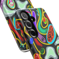 CRAZY4  Abstract Neon Skull Phone Case — Colorful Psychedelic Protective Cover
