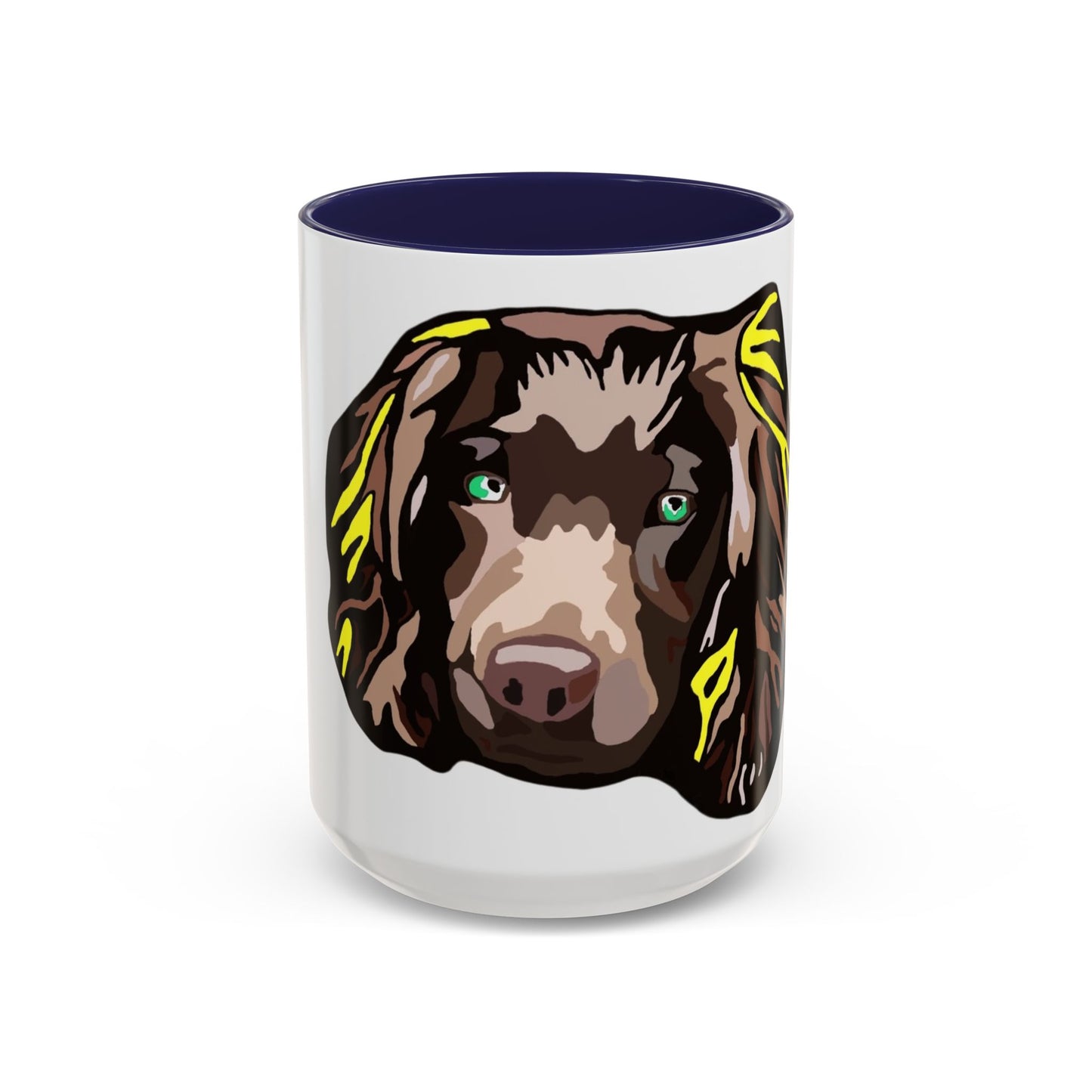 MR COCKER Dog Portrait Accent Coffee Mug — Brown Spaniel Art Mug (11/15oz)