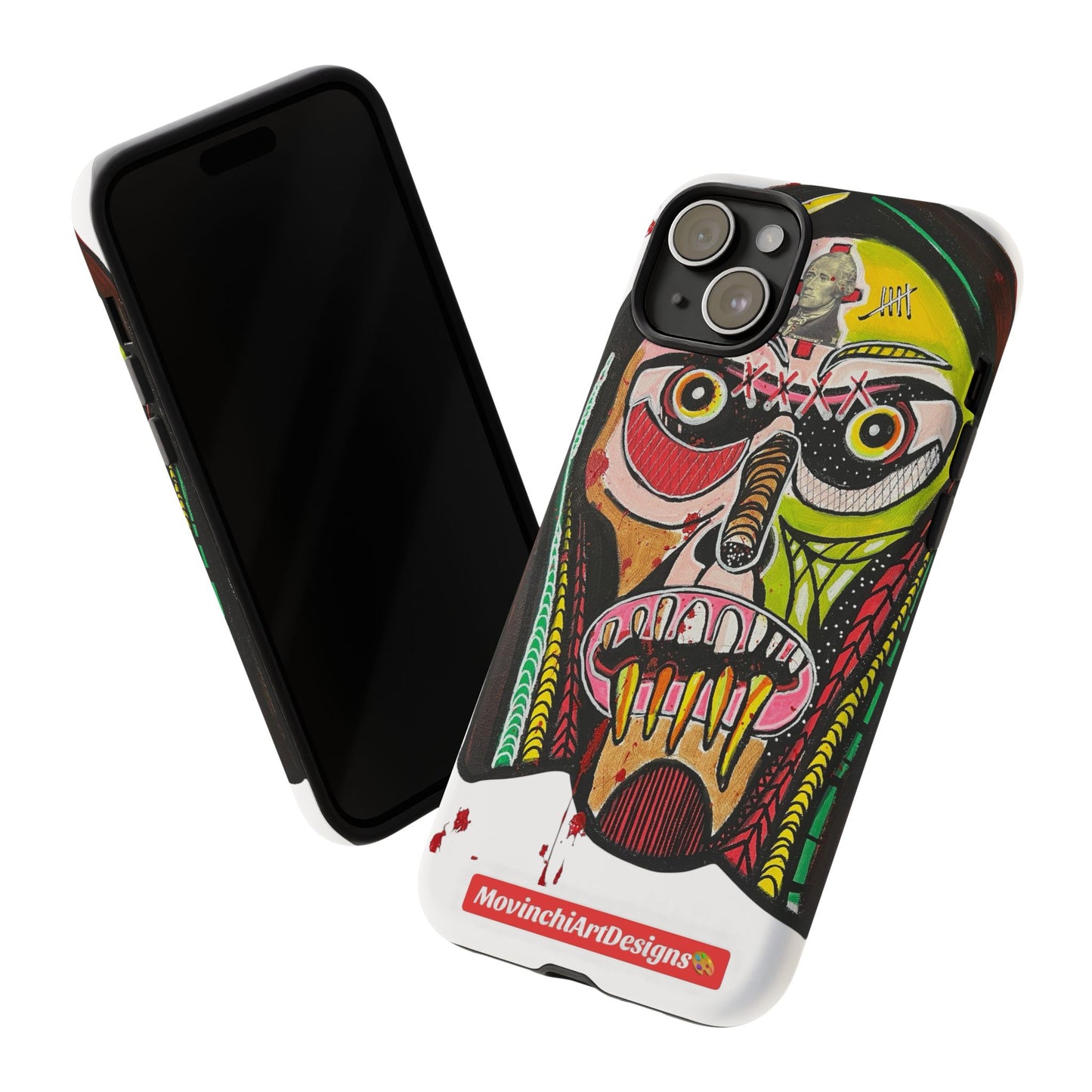 KUNTA.  Abstract Tribal Skull Phone Case — Colorful Street Art Protective Cover