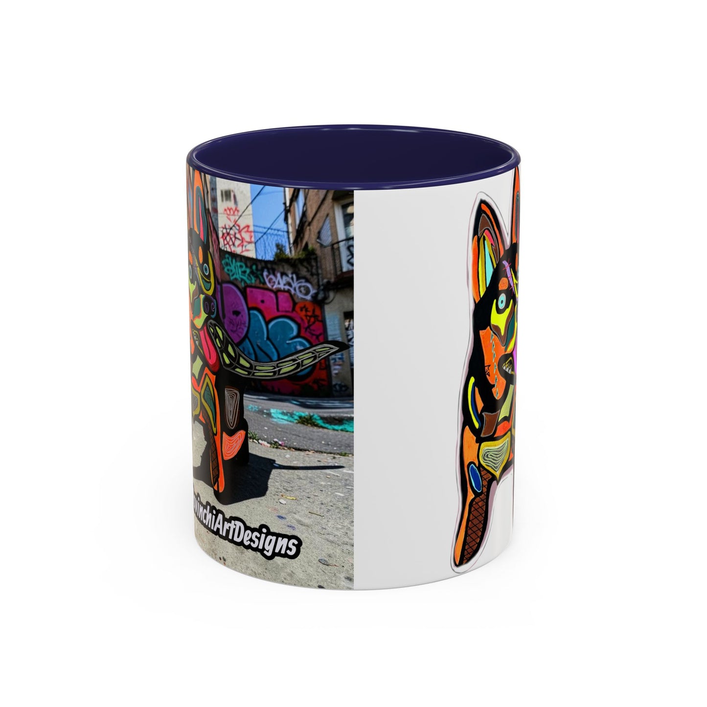 Colorful Pop Art Dog Accent Coffee Mug — Vibrant French Bulldog Design (11/15 oz)