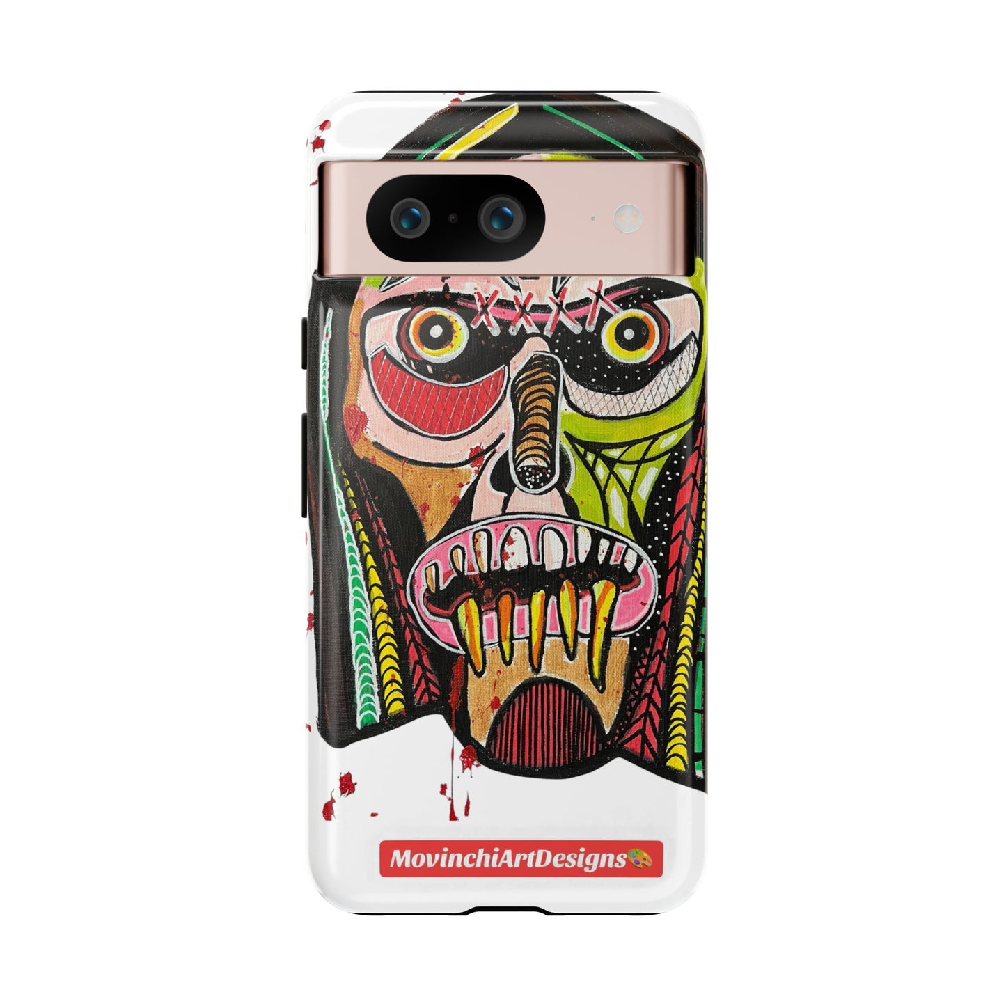 KUNTA.  Abstract Tribal Skull Phone Case — Colorful Street Art Protective Cover