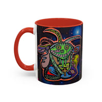 Psychedelic RYDER2.0   Space Goat Accent Coffee Mug — Colorful Cosmic Animal Art (11/15oz)