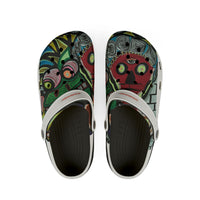 KING GRAY2.0 Colorful Graffiti EVA Clogs — Artistic All-Over-Print Garden Shoes