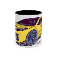 ZR1 Lover Coffee Mug — Yellow Sports Car & Boston Terrier Accent Mug (11/15 oz)