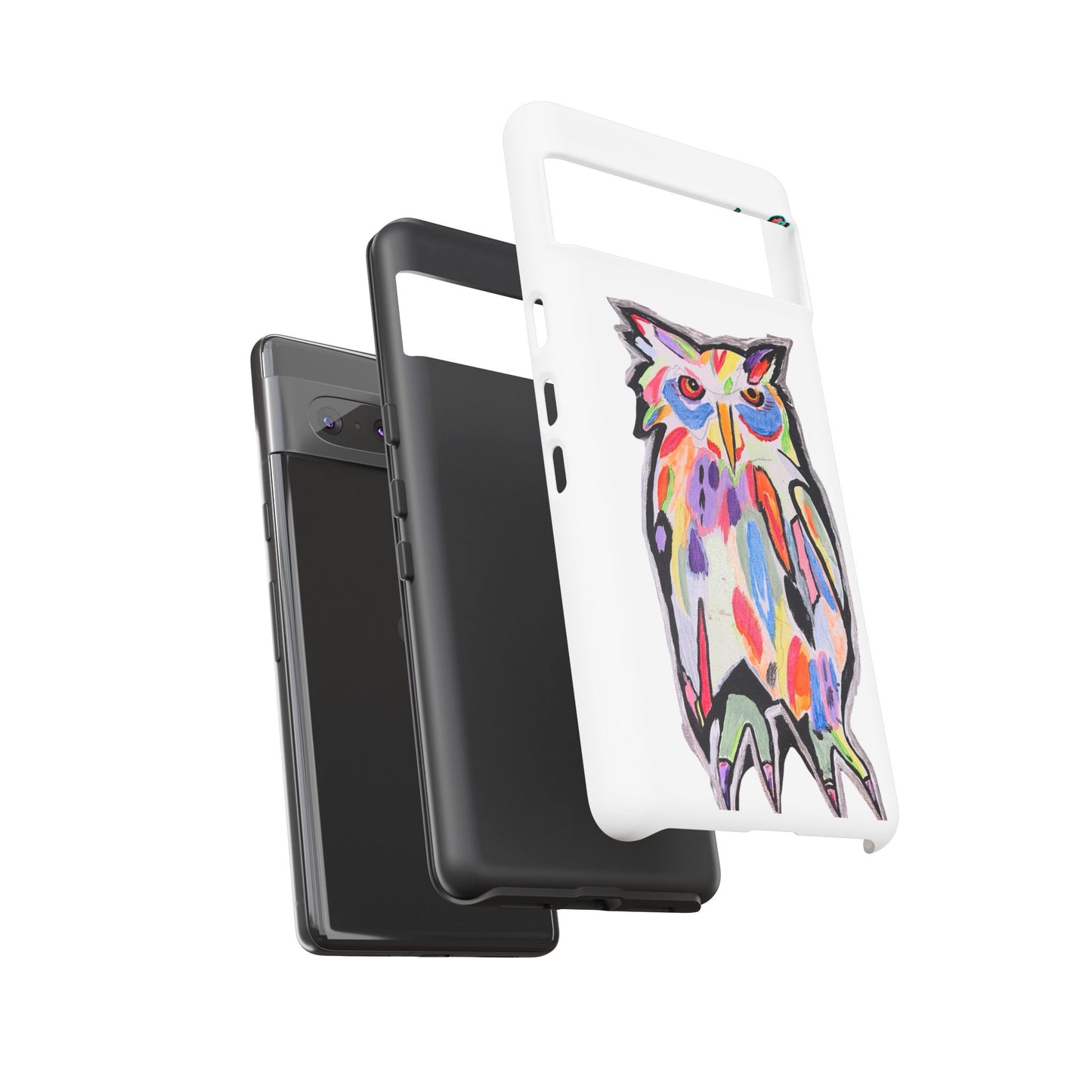 Colorful Owl Phone Case — Artistic Owl Illustration Tough Case