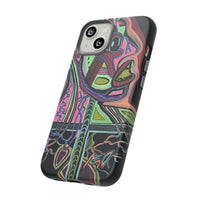 HEART ATTACK Abstract Neon Face Tough Phone Case – Vibrant Art Phone Cover
