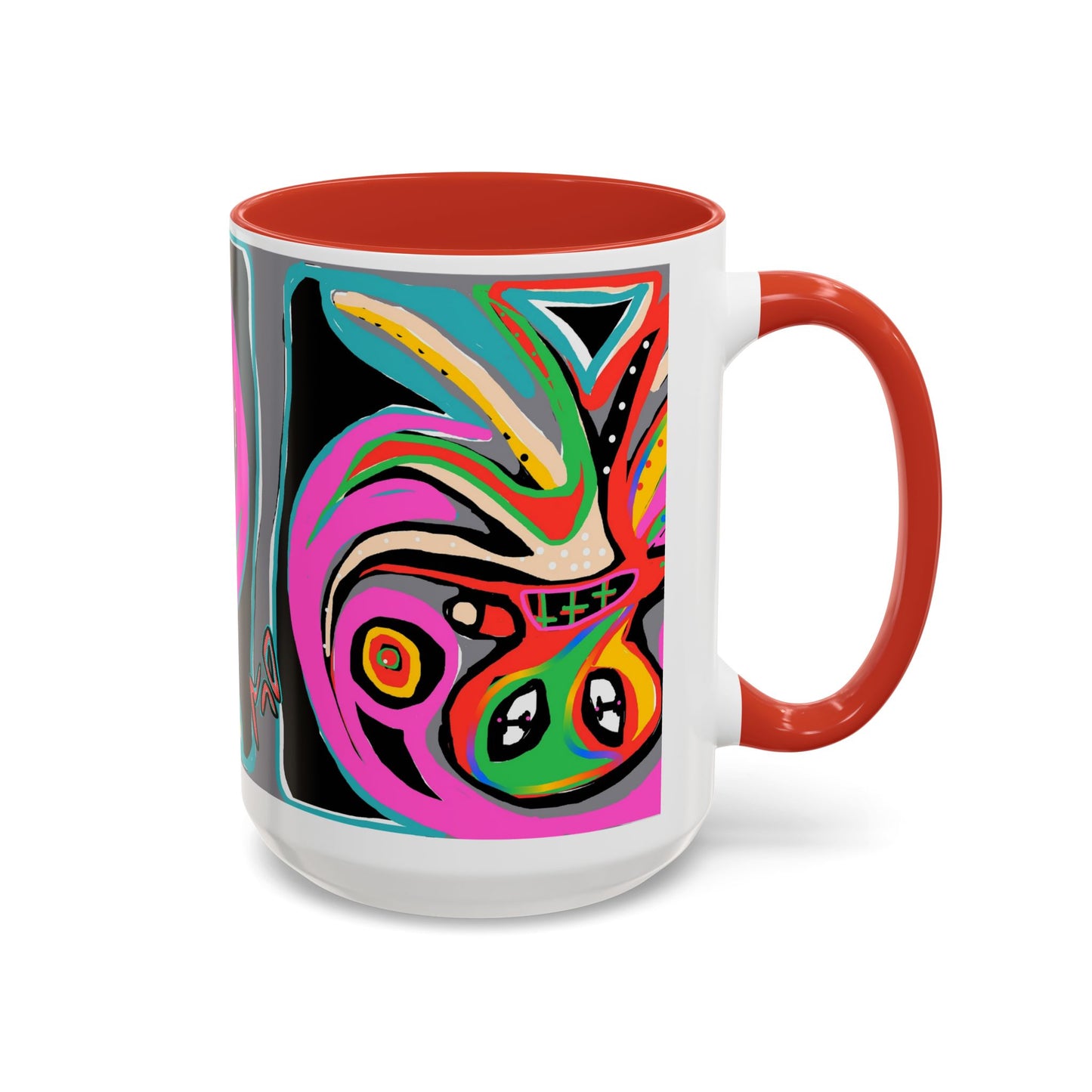 Abstract Neon octopussy Coffee Mug — Colorful Pop Art Accent Mug (11/15oz)