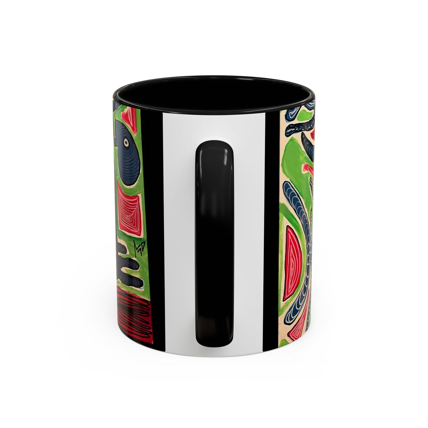 AFTER LIFE.  Abstract Tribal Art Coffee Mug — Colorful Surreal Accent Mug