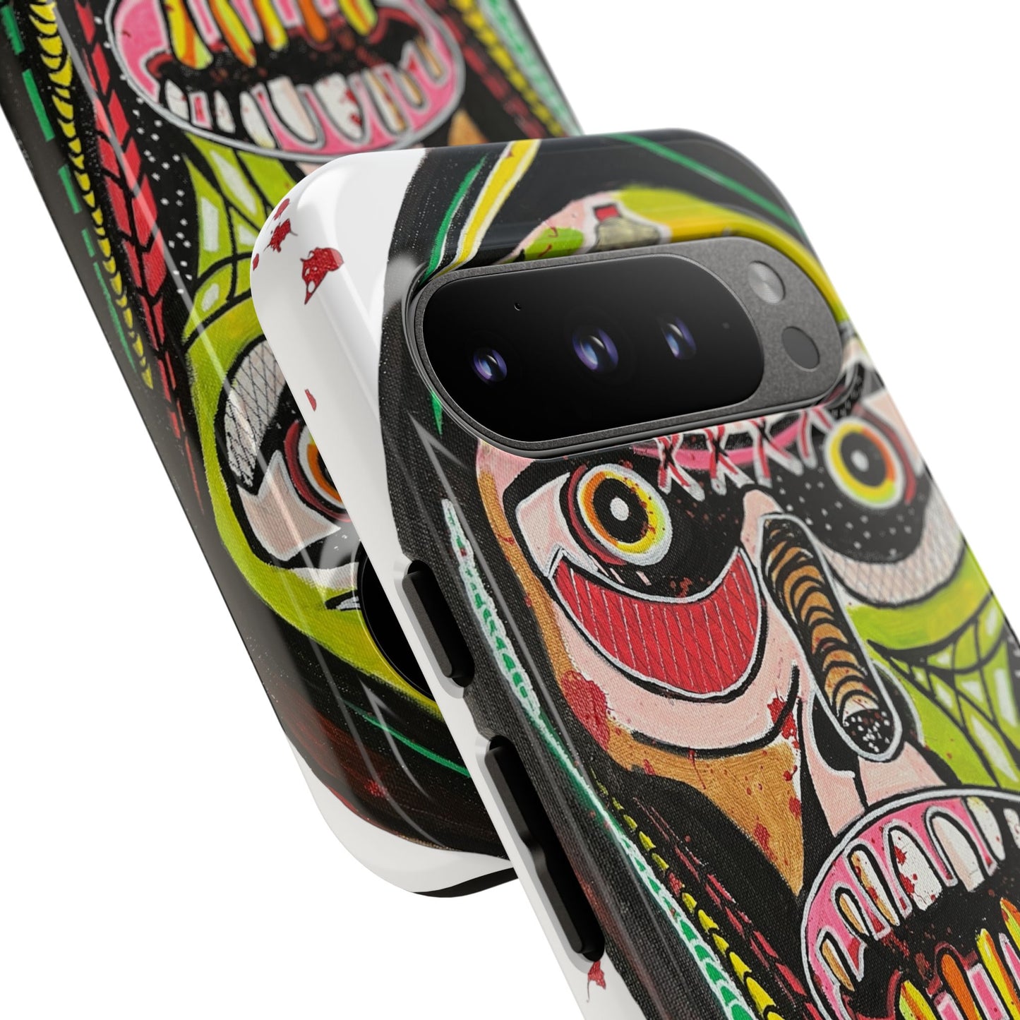 KUNTA.  Abstract Tribal Skull Phone Case — Colorful Street Art Protective Cover