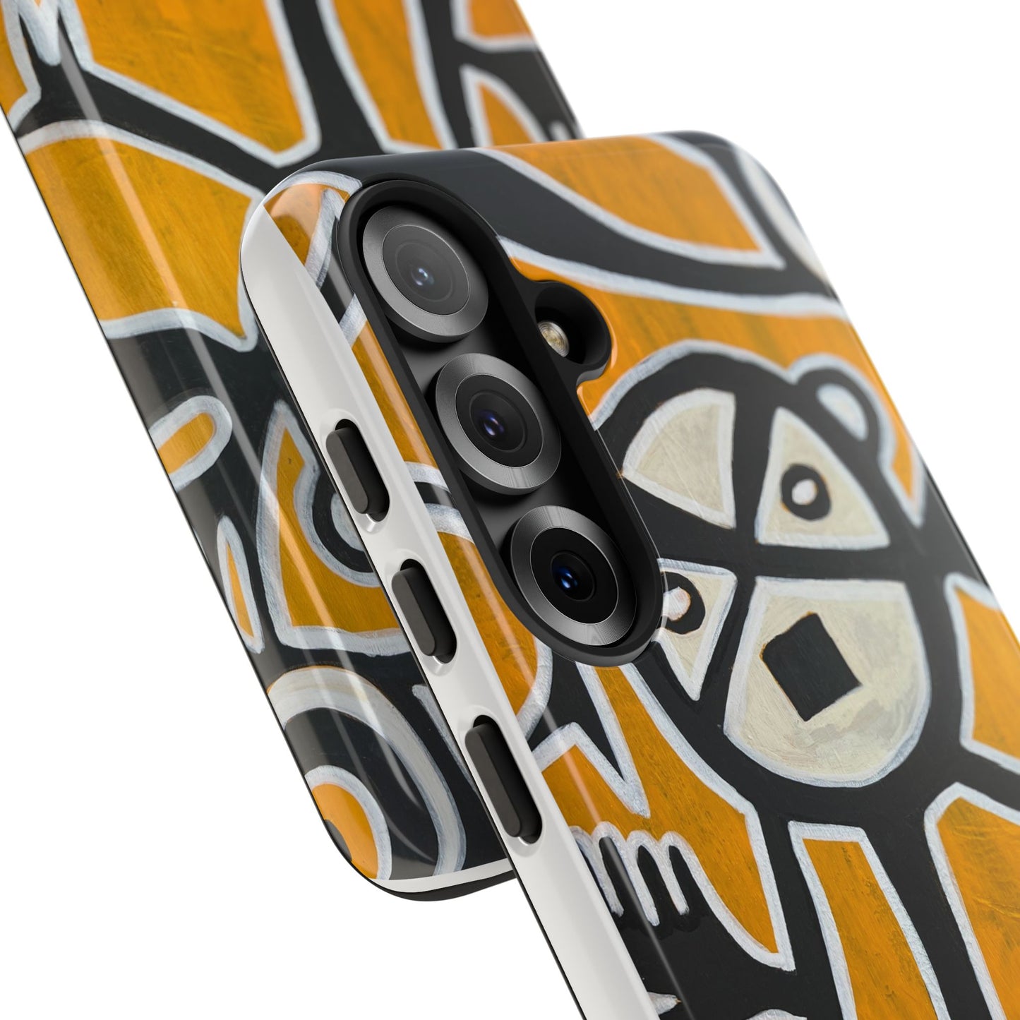 Abstract TAINO  Tribal Art Phone Case – Bold Orange Graphic Protective Cover