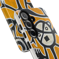 Abstract TAINO  Tribal Art Phone Case – Bold Orange Graphic Protective Cover
