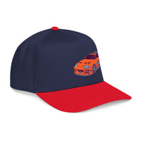 2JZ.  Retro Orange Sports Car Baseball Cap — Vintage JDM Supra Snapback