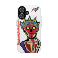 Artistic Crown KING GRAY  Skull Tough Phone Case — Colorful Abstract Guardian Design
