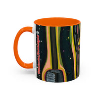 VINCENT  Skull Pop Art Accent Coffee Mug — Colorful Neon Tribal Skull Design (11/15oz)