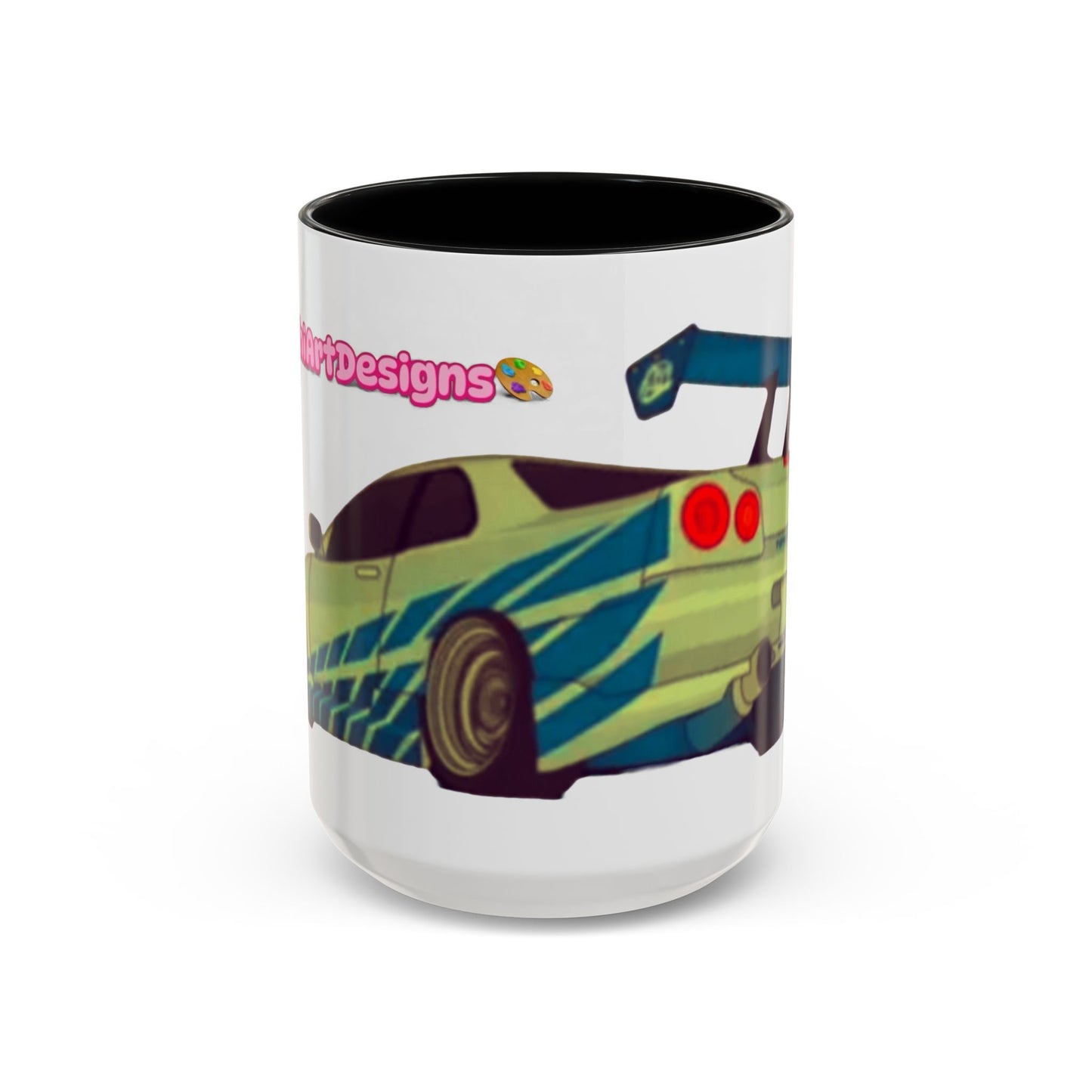 R34  Racing Skyline Accent Coffee Mug — Fast Car Drift Design (11/15oz)