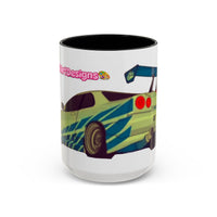 R34  Racing Skyline Accent Coffee Mug — Fast Car Drift Design (11/15oz)