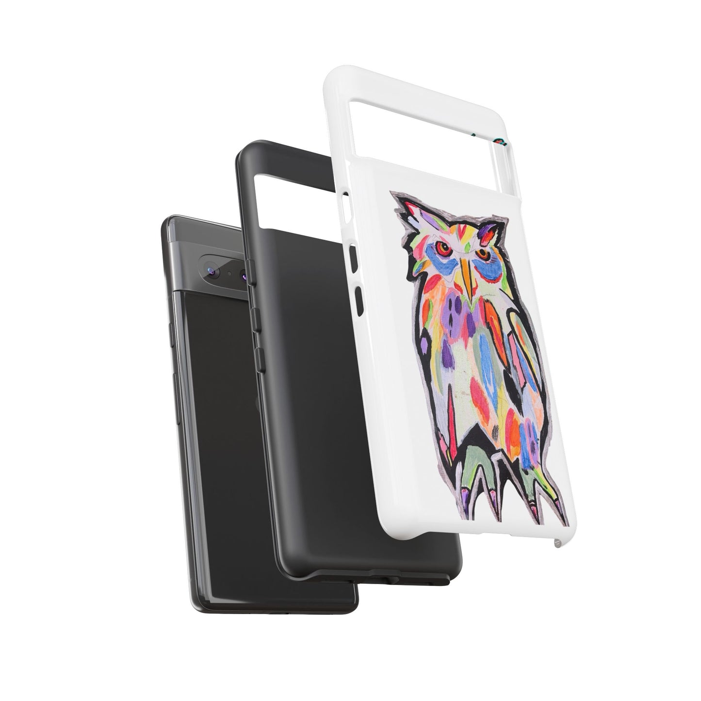 Colorful Owl Phone Case — Artistic Owl Illustration Tough Case