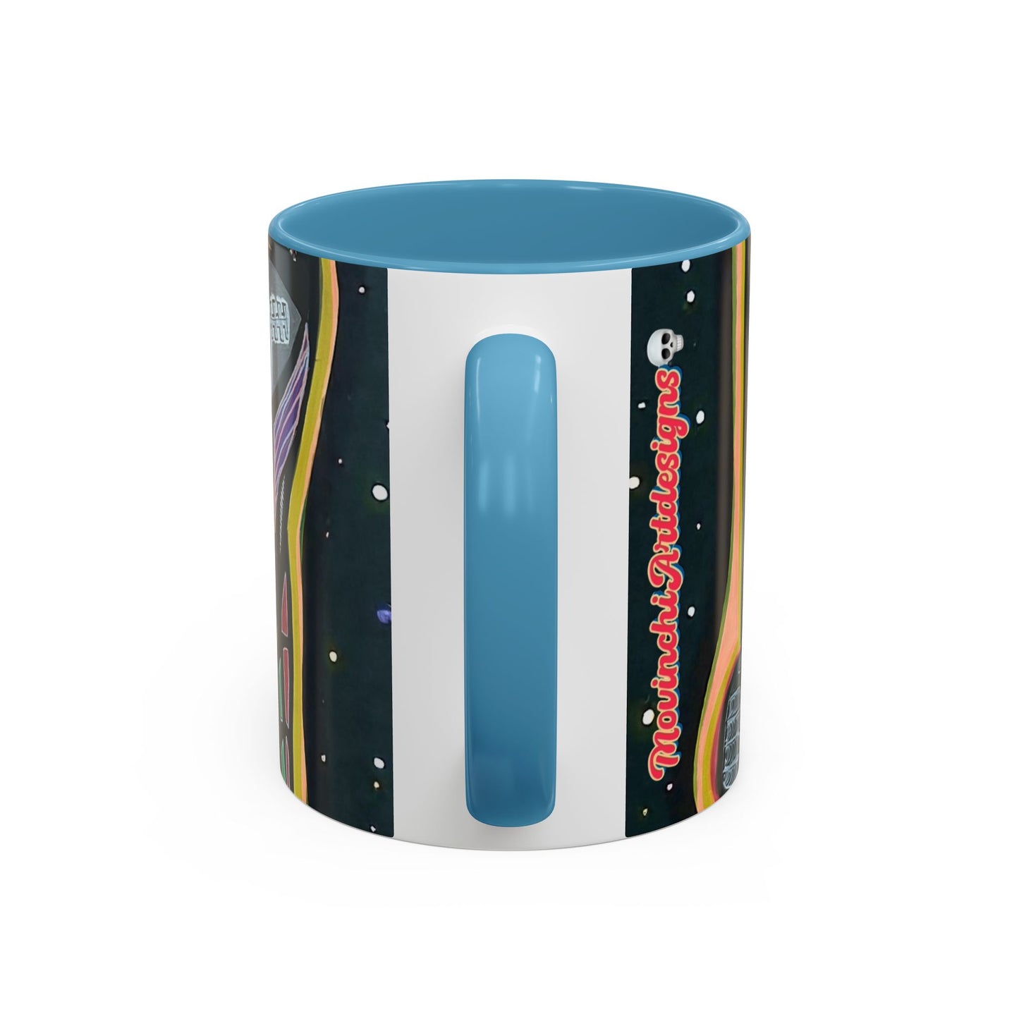 VINCENT  Skull Pop Art Accent Coffee Mug — Colorful Neon Tribal Skull Design (11/15oz)