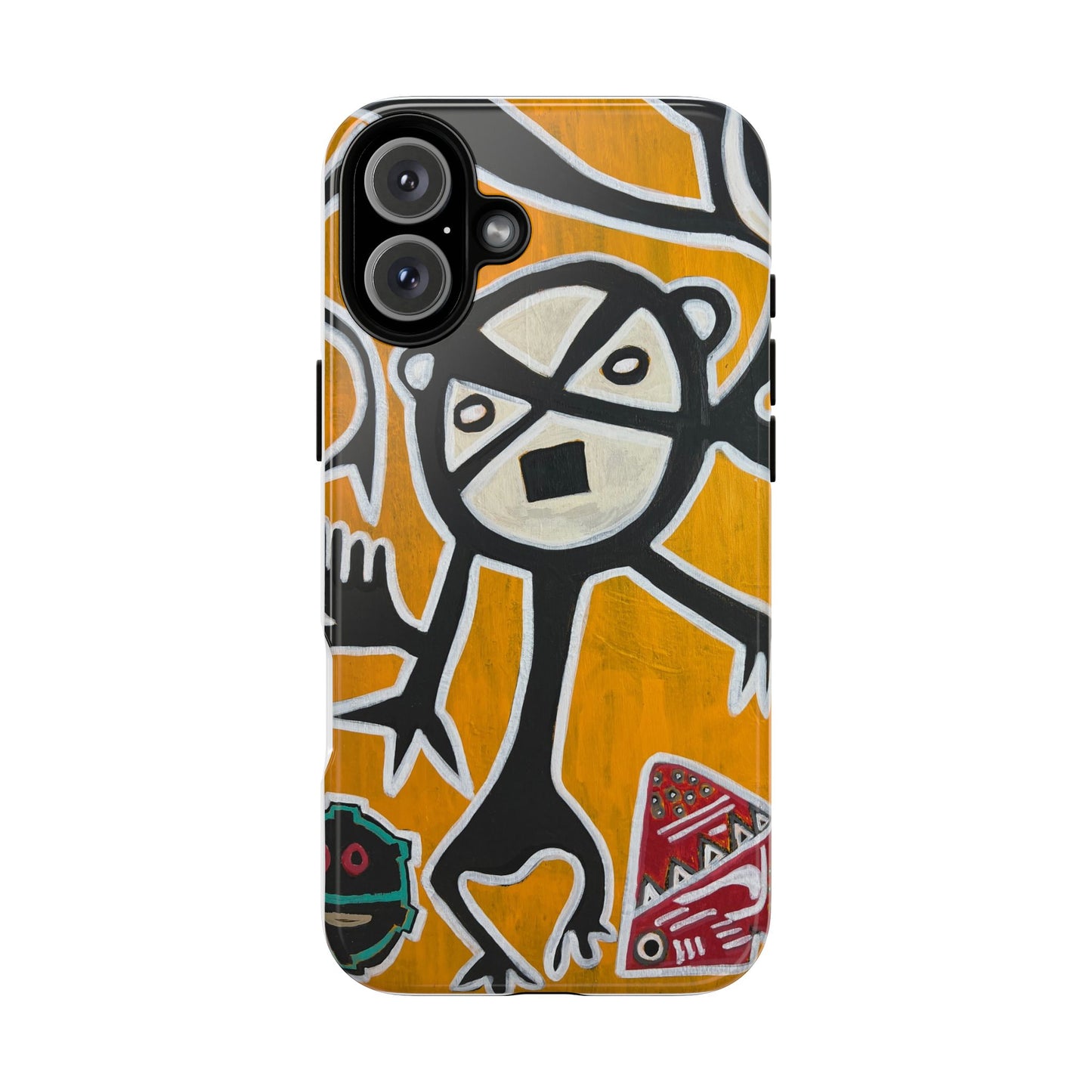 Abstract TAINO  Tribal Art Phone Case – Bold Orange Graphic Protective Cover