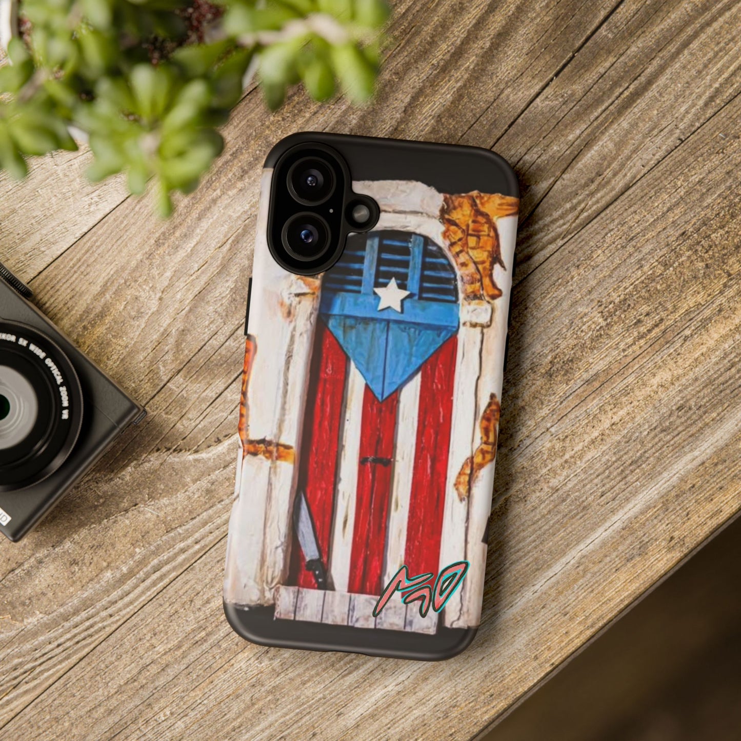 Puerto Rican Flag Phone Case - Rustic Coquí Door Design Tough Case