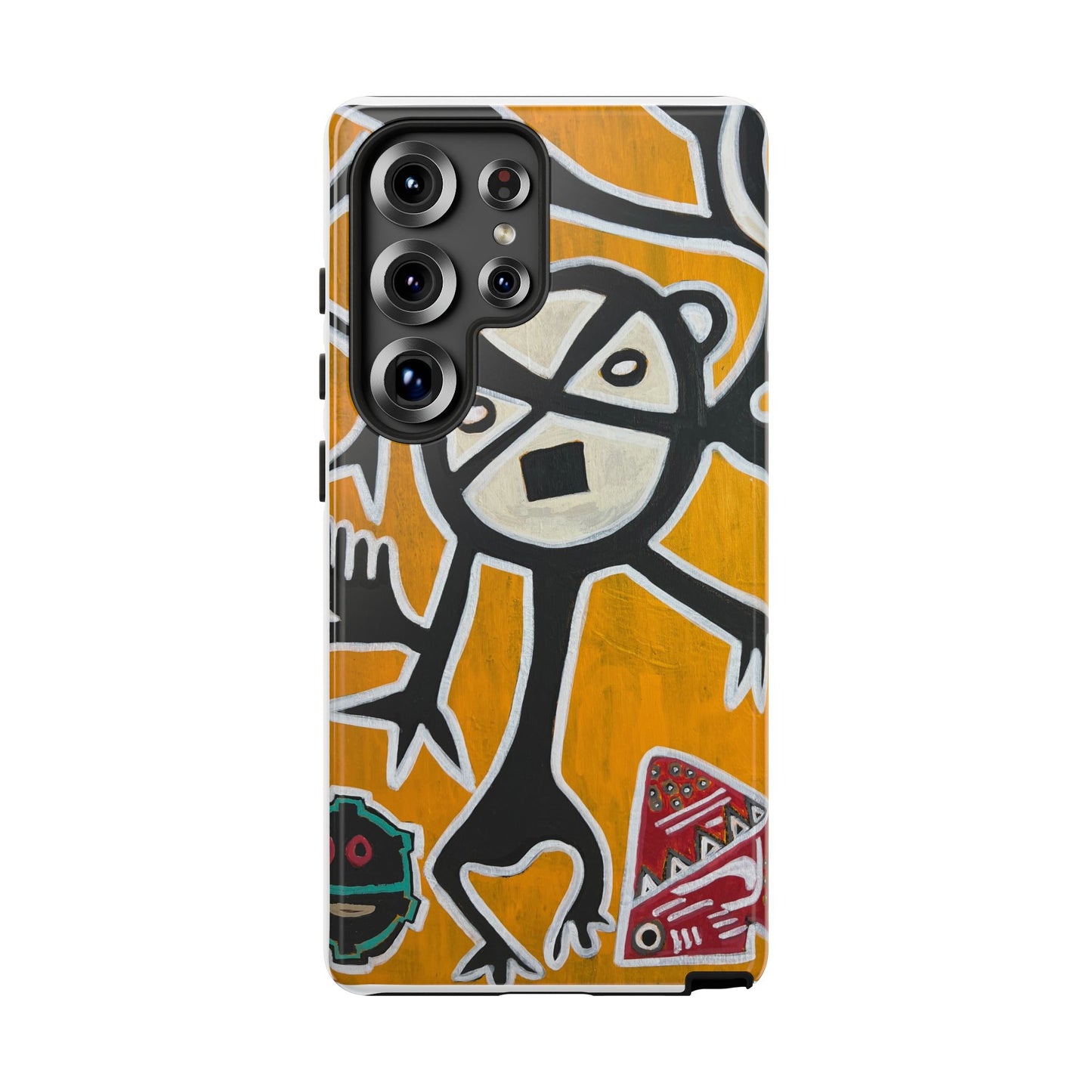 Abstract TAINO  Tribal Art Phone Case – Bold Orange Graphic Protective Cover