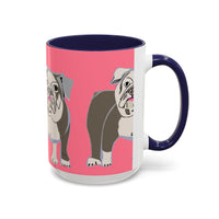 Bulldog Accent Coffee Mug — Cute Pink Dog Lover Mug (11/15oz)