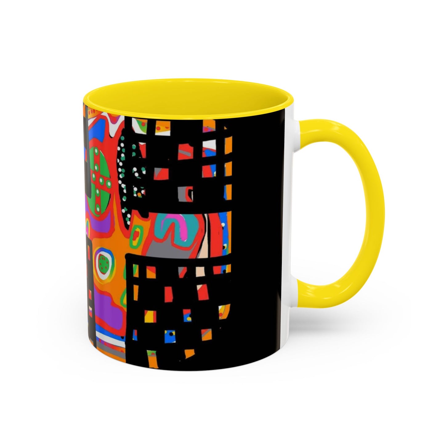 Coffee Mug — Colorful Abstract Cross Accent Ceramic Mug (11/15 oz)