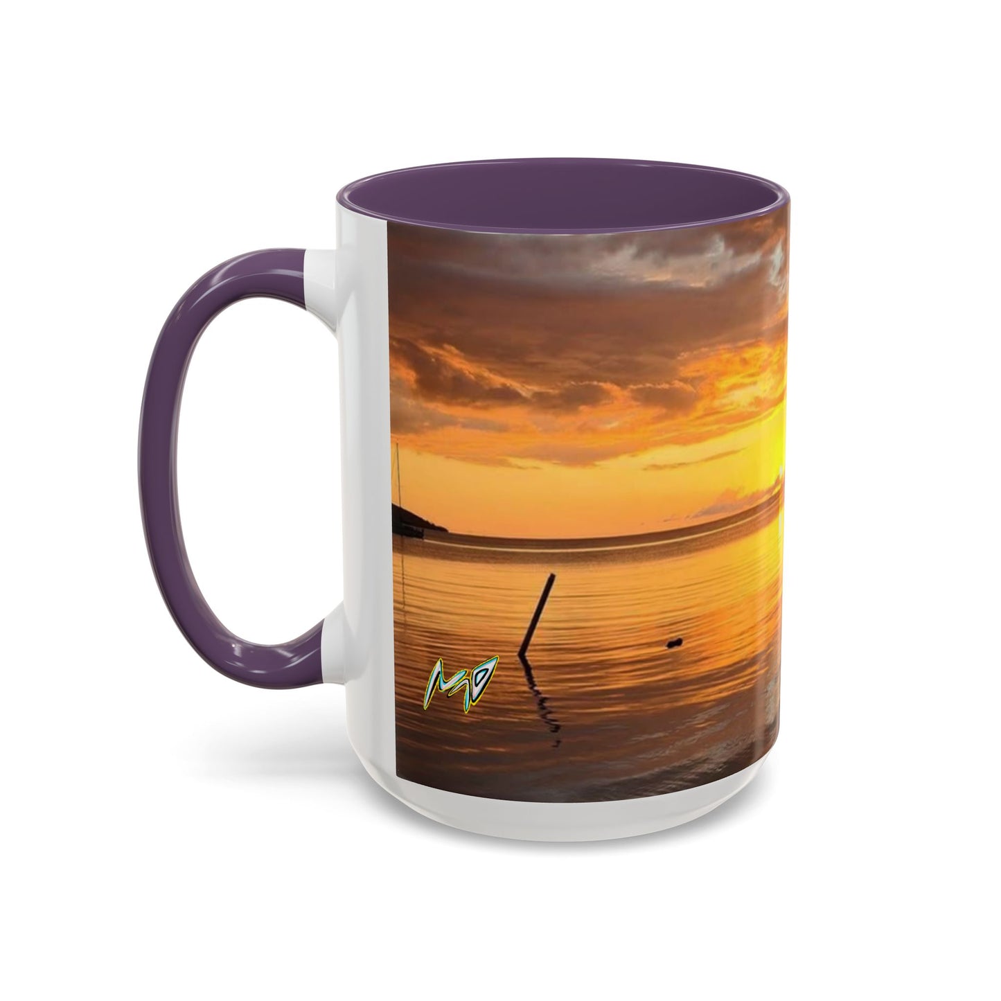 Sunset Harbor Coffee Mug — Golden Beach Sunrise Accent Mug (11/15oz)