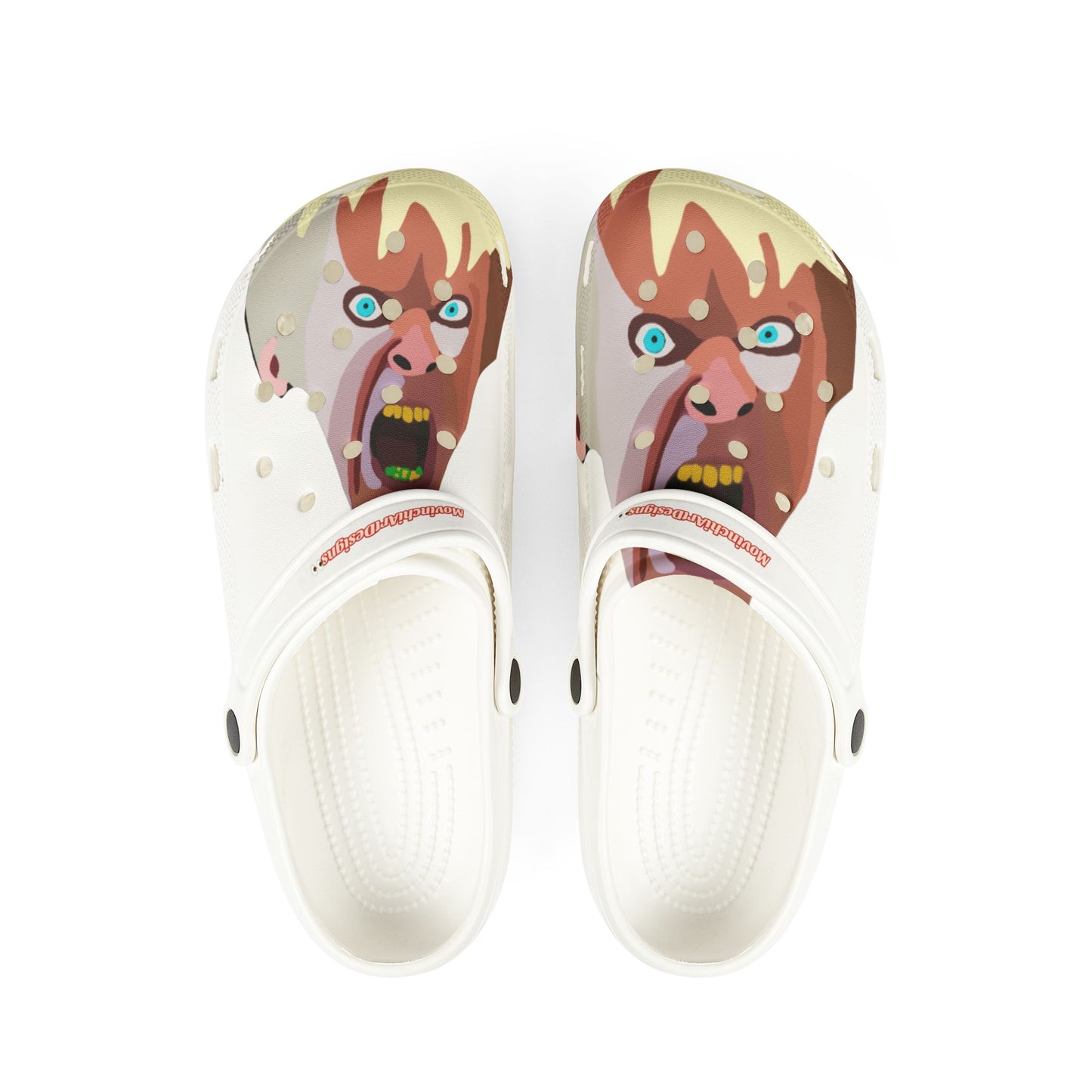 EVA Foam Clogs — KAREN.   Melted Face Graphic Slip-Ons
