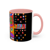 Coffee Mug — Colorful Abstract Cross Accent Ceramic Mug (11/15 oz)