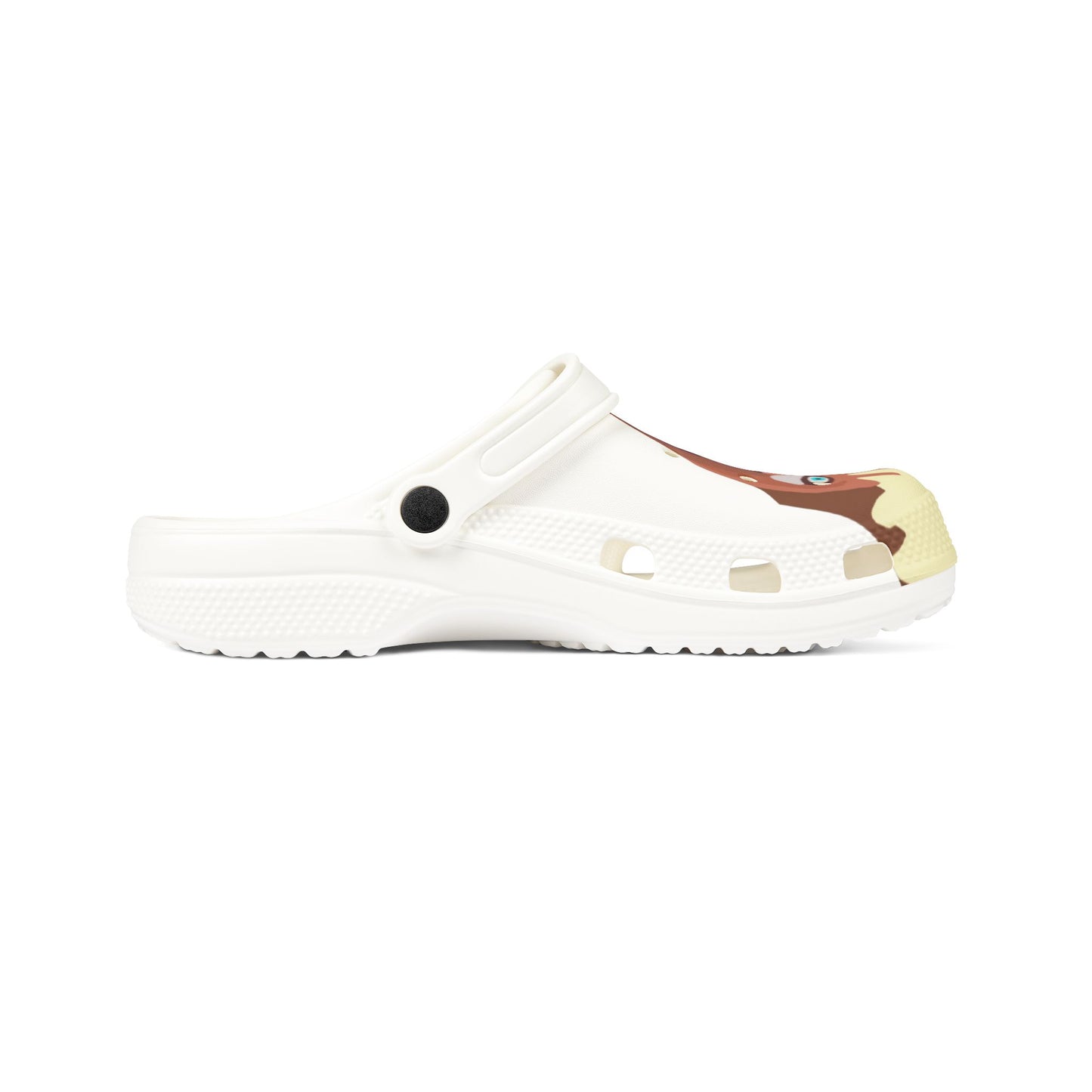 EVA Foam Clogs — KAREN.   Melted Face Graphic Slip-Ons