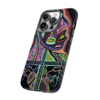 HEART ATTACK Abstract Neon Face Tough Phone Case – Vibrant Art Phone Cover