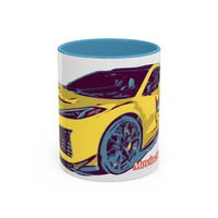 ZR1 Lover Coffee Mug — Yellow Sports Car & Boston Terrier Accent Mug (11/15 oz)