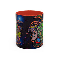 Psychedelic RYDER2.0   Space Goat Accent Coffee Mug — Colorful Cosmic Animal Art (11/15oz)