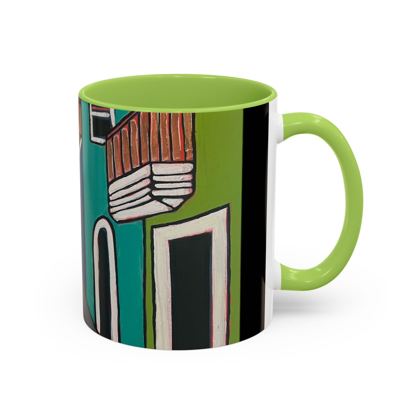 SAN SEBASTIAN2.0 Colorful Canal Houses Accent Coffee Mug — Bright European Street Art Ceramic Mug (11/15oz)