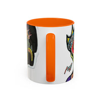 INFECTED KING.  Skull Pop Art Coffee Mug — Colorful Day of the Dead Accent Mug