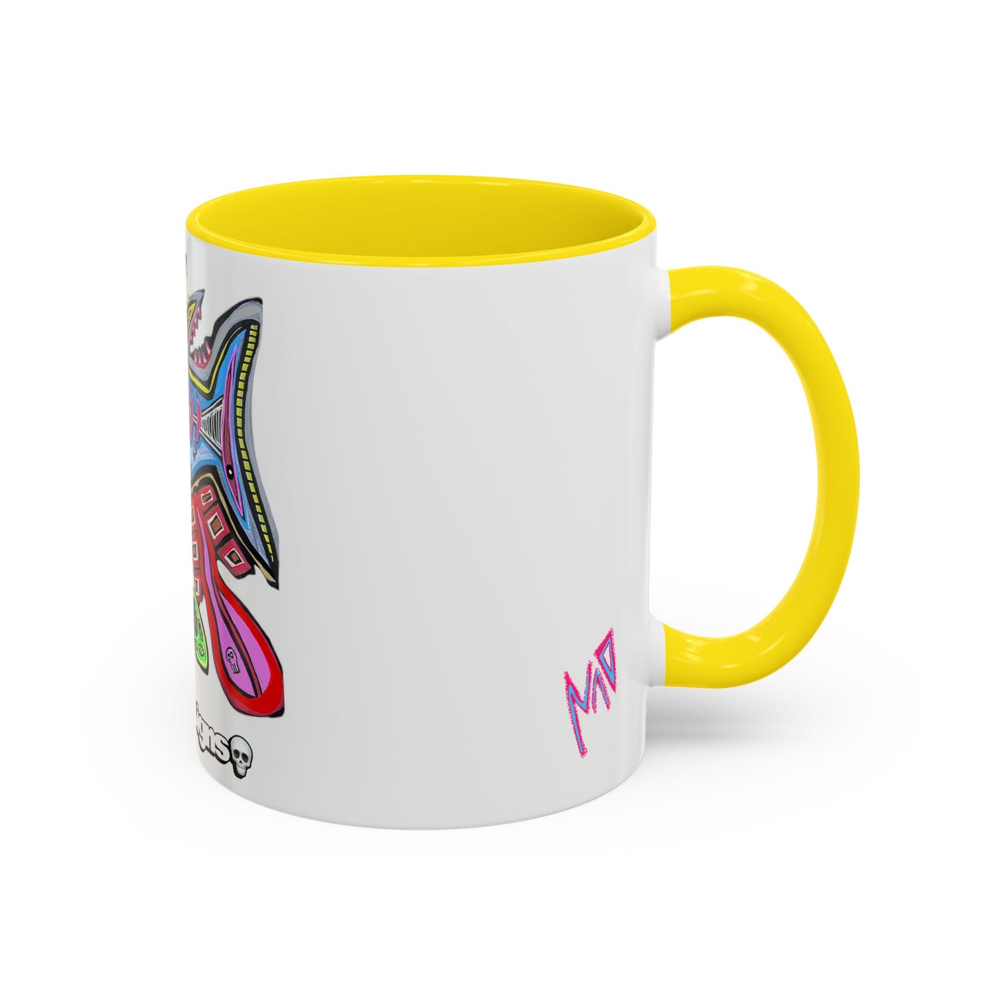 Colorful Shark Attack  Fish Accent Coffee Mug — Bold Nautical Art 11/15oz