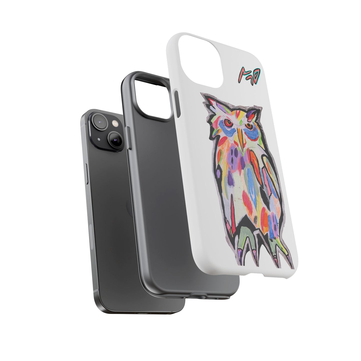 Colorful Owl Phone Case — Artistic Owl Illustration Tough Case