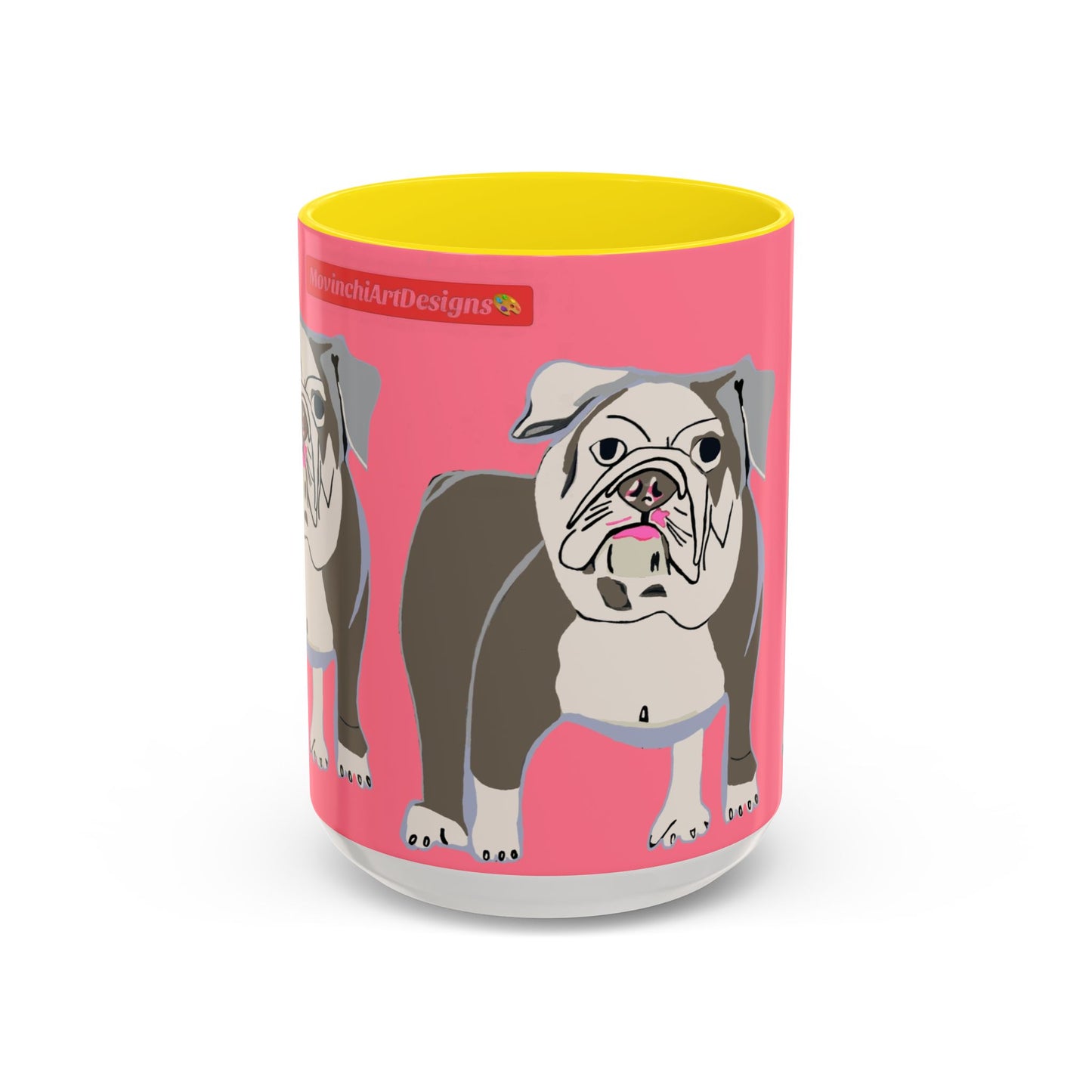 Bulldog Accent Coffee Mug — Cute Pink Dog Lover Mug (11/15oz)