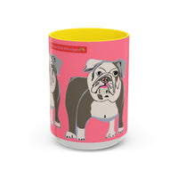 Bulldog Accent Coffee Mug — Cute Pink Dog Lover Mug (11/15oz)