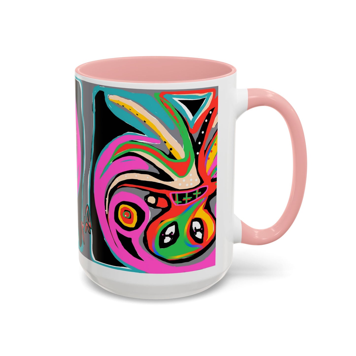 Abstract Neon octopussy Coffee Mug — Colorful Pop Art Accent Mug (11/15oz)