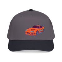 2JZ.  Retro Orange Sports Car Baseball Cap — Vintage JDM Supra Snapback