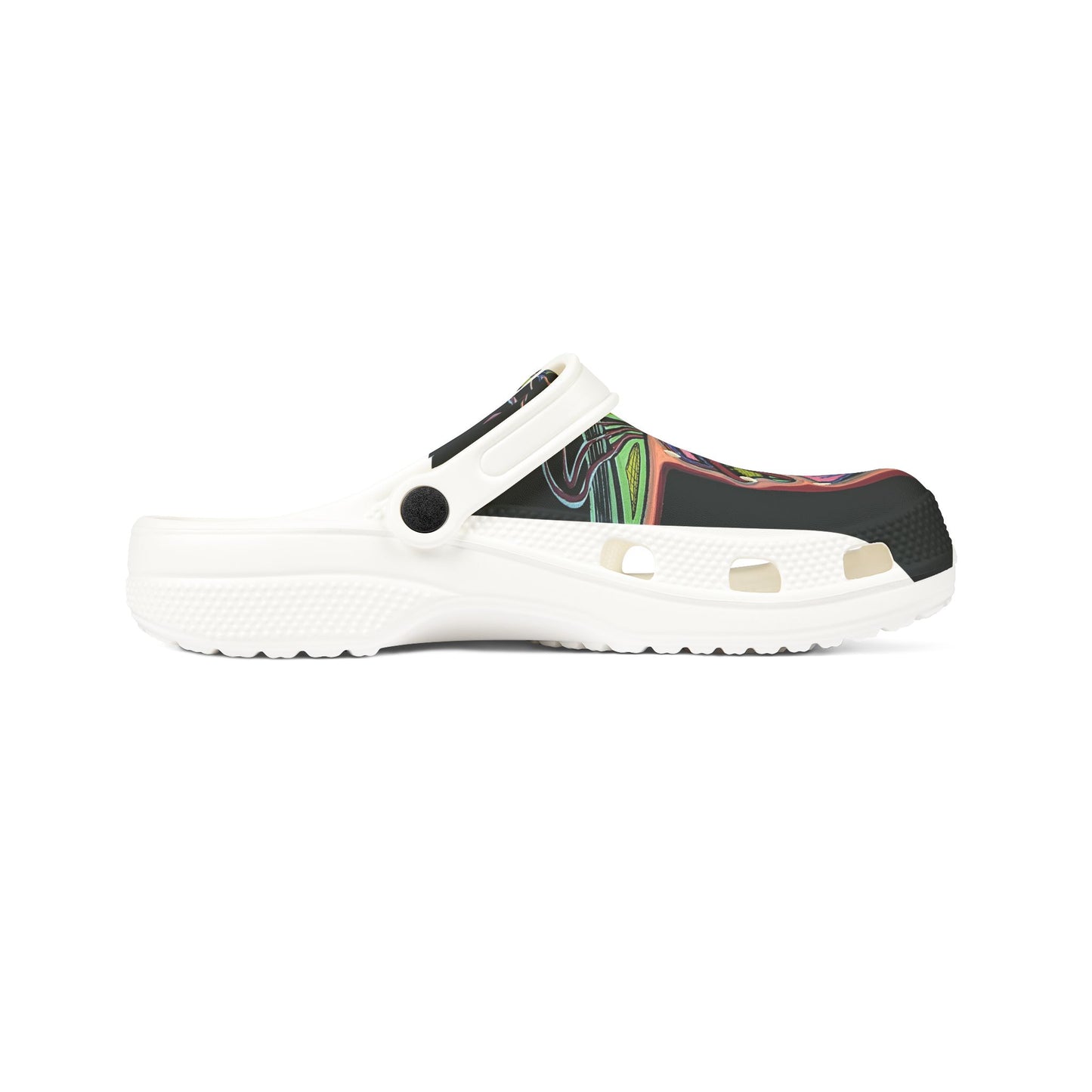 HEART ATTACK  Abstract Neon Clog Shoes – Colorful Psychedelic EVA Foam Clogs