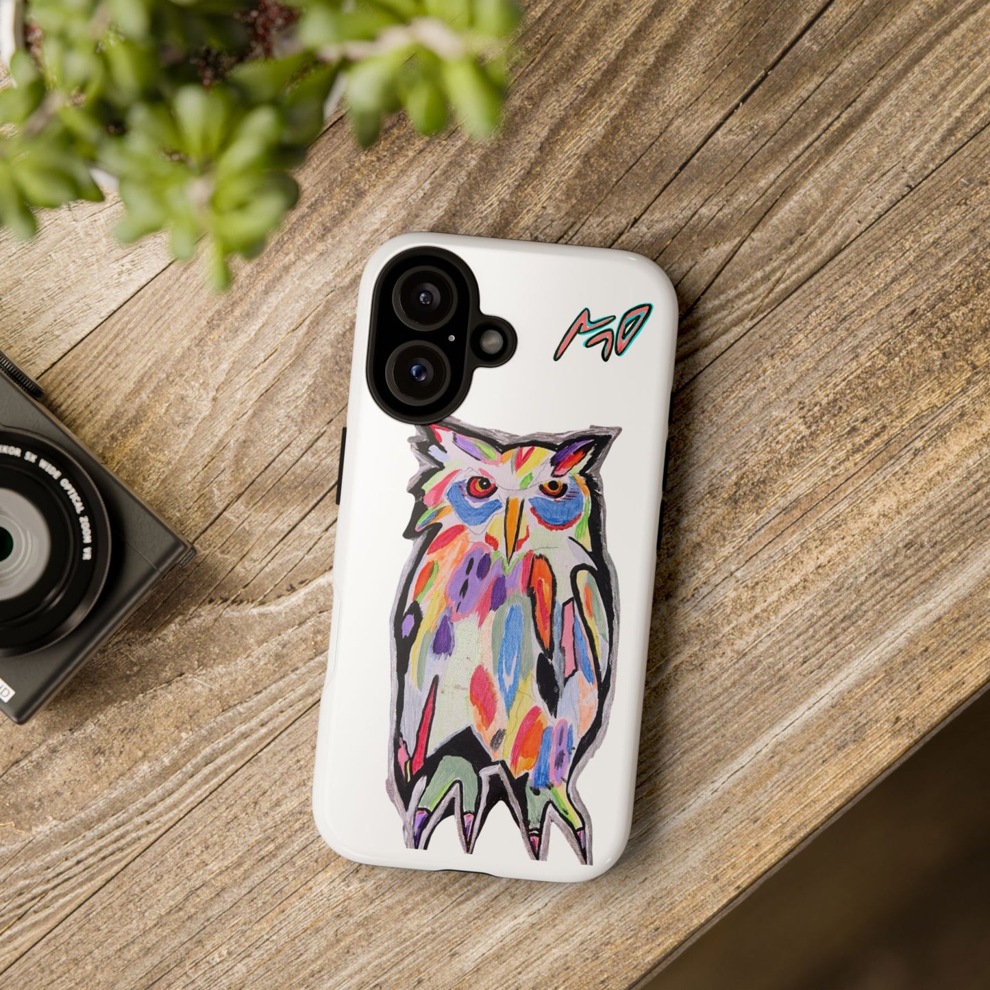 Colorful Owl Phone Case — Artistic Owl Illustration Tough Case