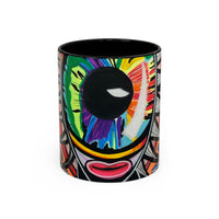 Abstract Street-Art Eye Coffee Mug — Colorful Graffiti Accent Mug (11/15 oz)