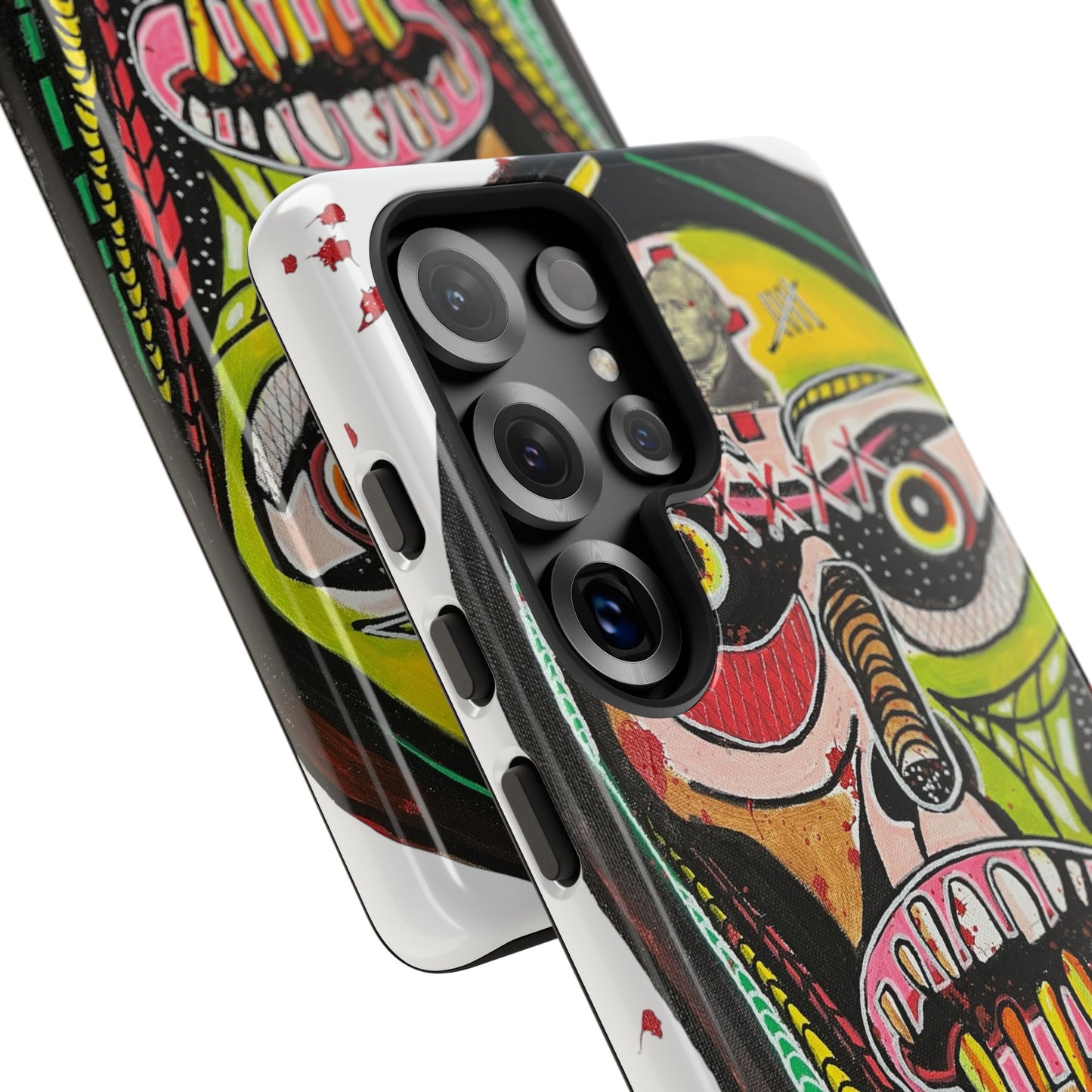 KUNTA.  Abstract Tribal Skull Phone Case — Colorful Street Art Protective Cover