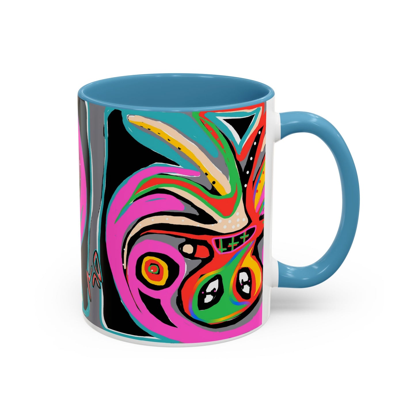 Abstract Neon octopussy Coffee Mug — Colorful Pop Art Accent Mug (11/15oz)