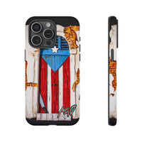 Puerto Rican Flag Phone Case - Rustic Coquí Door Design Tough Case