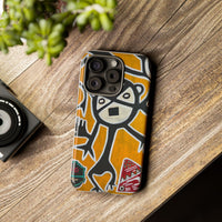 Abstract TAINO  Tribal Art Phone Case – Bold Orange Graphic Protective Cover